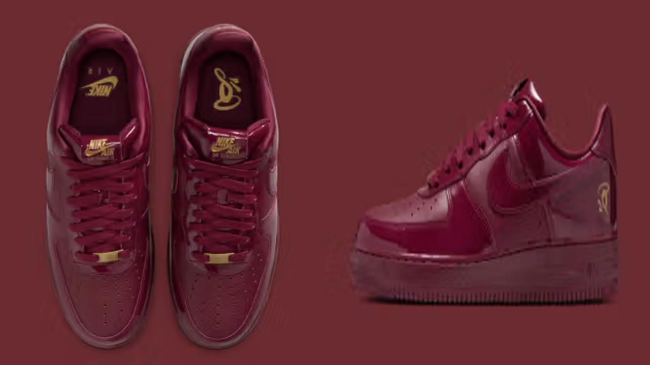 Tampilan Resmi Central Cee x SYNA WORLD x Nike Air Force 1 Low "Dark Beetroot"