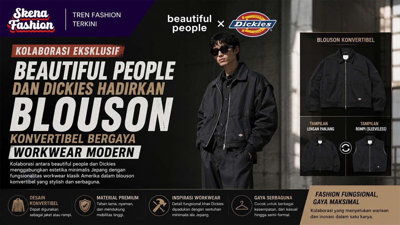 Kolaborasi beautiful people dan Dickies Hadirkan Blouson Konvertibel Bergaya Workwear Modern
