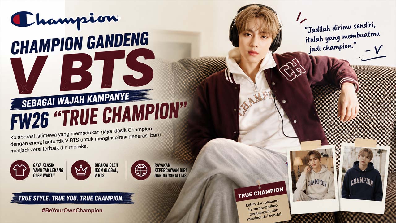 Champion Gandeng V BTS sebagai Wajah Kampanye FW26 “True Champion”
