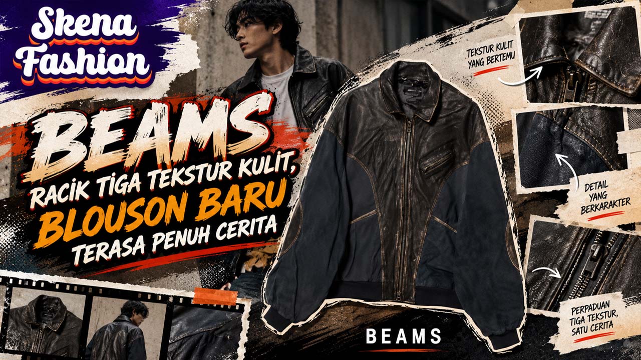 BEAMS Racik Tiga Tekstur Kulit, Blouson Baru Terasa Penuh Cerita
